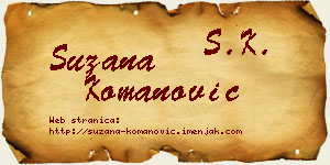 Suzana Komanović vizit kartica